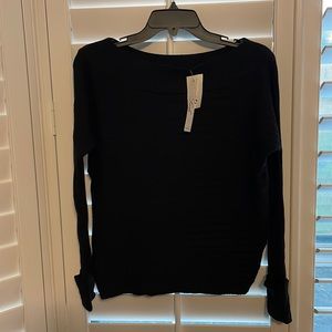 NWT soft, lightweight black sweater.  Cuffed sleeves, size Medium